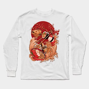 Flying Sushi fish Long Sleeve T-Shirt